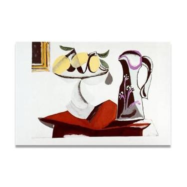Imagem de LKXGRRSFG Impressão em tela Cubismo Pablo Picasso Lemon And Jug – Reprodução profissional arte moderna 69,8 x 104,9 cm