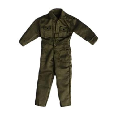 Imagem de MERIGLARE Roupas de boneco de ação em escala 1:12, uniforme, macacão, moda moderna, mini boneca, acessórios, roupas em miniatura para homens de 6" , Verde