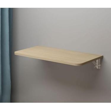 Imagem de Mesa Dobrável De Parede, Mesa Space Savig Hagig, Mesa Para Computador Portátil, Mesa De Parede Para Pequenos Espaços Savig Quarto, Escritório Em Casa, Balcoy, Wood Color, 60 * 40CM