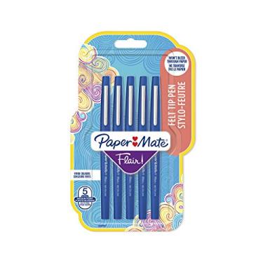 Imagem de Paper Mate Caneta Flair Original Fibre Tip média 1,0 mm, pacote com 5
