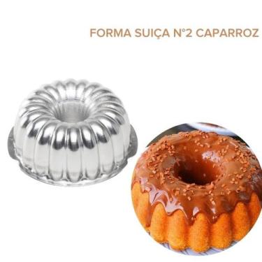 Imagem de Forma para Bolo Pudim brownie Suiça Decorada N 2 22x9 cm Caparroz Alum