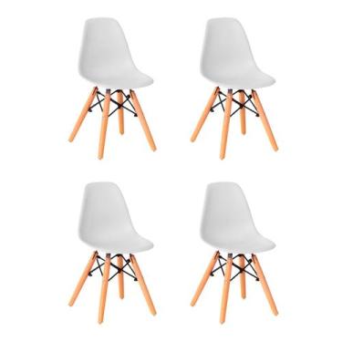 Imagem de Kit 4 Cadeiras Infantil Eames Polipropileno Base Madeira Eiffel Espres