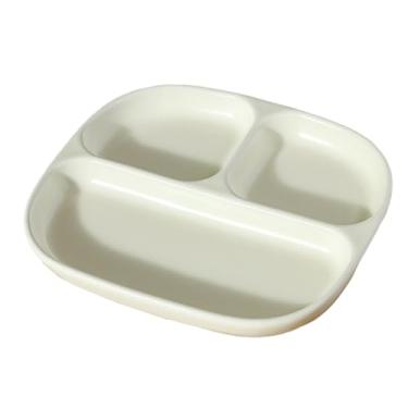 Imagem de Vento nórdico doméstico simples e requintado cor sólida moldura de cor sob o vidrado placa redutora de gordura - branco leitoso