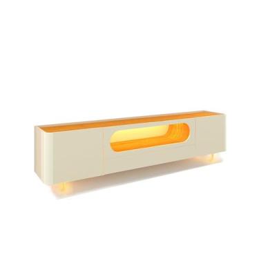 Imagem de Rack Nobre 2.1 com Pés de Vidro Offwhite com Nature - Gelius - Gelius 