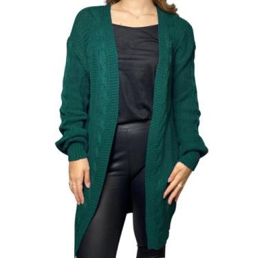 Imagem de Cardigan Feminino Casaco Trico Trançado Kimono Inverno Frio - Douglas,