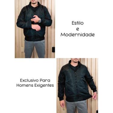 Imagem de Jaqueta Masculina Forrada Casaco Bomber Quente Impermeável - Klizz, Az