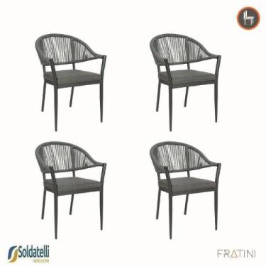 Imagem de Kit 4 Cadeiras Outdoor Amalfi Caraíva em Alumínio com Encosto Trama Co