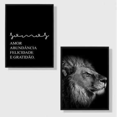 Imagem de Quadros leão somos amor - Kit 2 - 24x18cm - Quadros On-Line