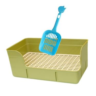 Imagem de Generic Caixa de areia para coelhos de estimação, canto, caixa de banheiro, coelhos, chinchilas, hamster, suprimentos para banheiro, mictório, grade, Verde