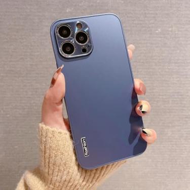 Imagem de MVVKKY para iPhone X Slim Sólido Acrílico Telefone Capa de Metal Câmera Proteção Capa (para iPhone X/Azul Marinho)