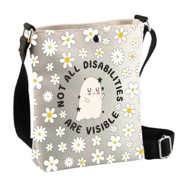 Imagem de BDPWSS Bolsa tiracolo Invisible Disabilities Not All Disabilities Are Visible para doenças crônicas presentes para pacientes, Bolsa Cbag Not Disabilities, Tendência