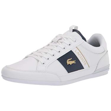 Imagem de Lacoste Tênis masculino Chaymon, Couro branco/branco, 45