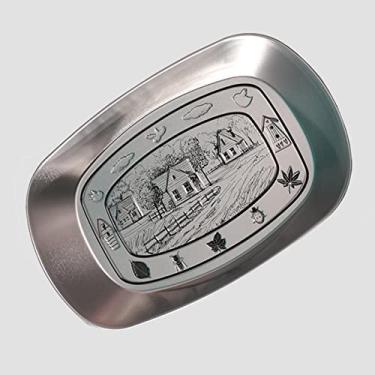 Imagem de Zerodis Placa de Lata de Estilo Europeia Placa Mais Segura de Borda Requintada de Acampamento Artigos de Cozinha para Portáteis Ao Ar Livre, Piquenique (Estilo de cabana pastoral)