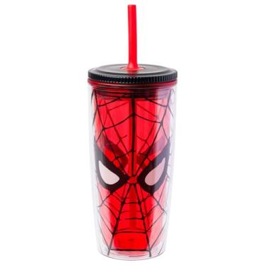 Imagem de Silver Buffalo Copo de plástico resistente a derramamentos Marvel Spiderman Eyes de 590 ml