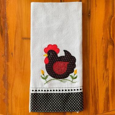 Imagem de Pano de Prato Galinha Poá Preto - Sua Casa Decor