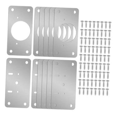 Imagem de WeiLaiKeQi Kit de reparo de dobradiça 12x, placa de metal com parafusos para fixação de portas de armários, janelas e gavetas