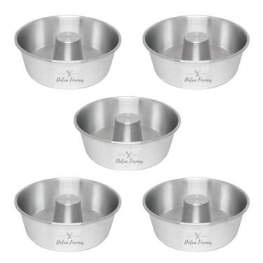 Imagem de Forma De Pudim Bolo Com Furo 19 x 8 cm Redonda Kit 5 Peças - Dutra For