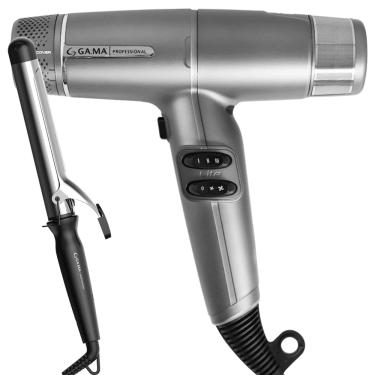Imagem de Kit Secador iQ Lite Cinza e Modelador Salon Curl 32mm