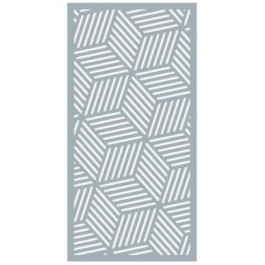 Imagem de Quadro Decorativo Cinza Mdf Cubos Abstratos 40X20Cm