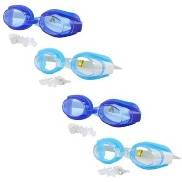 Imagem de kit 4 Óculos de natação Premium Infantil Silicone piscina praia para m