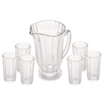 Imagem de JARRA 1L COPOS 270ml DE VIDRO LINE TRANSPARENTE