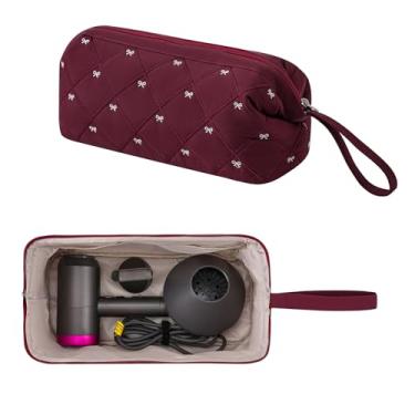 Imagem de GISMTR Bolsa de viagem para secador de cabelo Shark Flexstyle Dyson Airwrap impermeável à prova de poeira organizador de viagem para secador de cabelo Revlon Styler, Angorá vermelho, Bonito