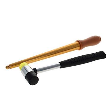 Imagem de Utoolmart Kit de mandril de tamanho de anel US 0-13 haste de medição de dedo medidor de régua de cobre com martelo de borracha 1 conjunto