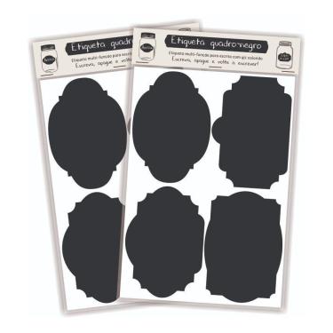 Imagem de Etiqueta Adesivo Rótulo Lousa Quadro Negro Grande 8 Unidades