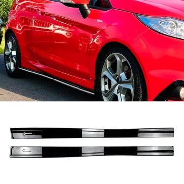 Imagem de Protetor difusor de extensão de spoiler labial para saia lateral de carro compatível com Fiesta MK7 ST Line 2012-2017 acessórios para divisores de saia lateral do carro (preto brilhante)