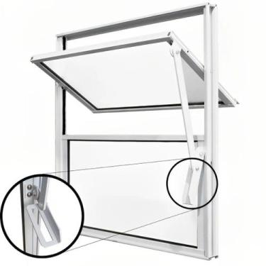 Imagem de Janela Basculante Vitro Aluminio 50x50 CM - NoBrand