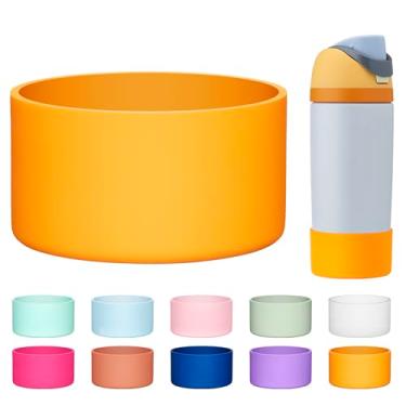 Imagem de Diumepo Bota de silicone para garrafa de água Owala 14/473 g, capa protetora antiderrapante para copo Owala de 340 g, livre de BPA (tangerina)