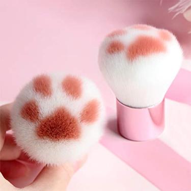 Imagem de ZJchao Brush de Maquiagem de Gato Fofo Profissional Kabuki Brush & Bush Bush Bristles Macios para o Corretivo de Blush Em pó de Fundação Com Fibra Antibacteriana para Aniversários (c)