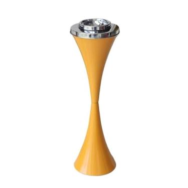 Imagem de Cinzeiro elegante para casa ao ar livre sentado escritório bar modelo quarto banheiro metal cinzeiro suporte de cinzeiro (amarelo)