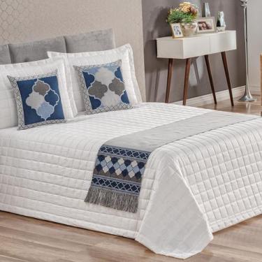 Imagem de Pezeira grécia queen 5 pçs jacquard  dupla face - morada dos enxovais,