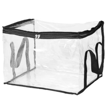 Imagem de Bolsa de armazenamento de brinquedos transparente à prova d'água organizadora de PVC multifuncional para jogos de tabuleiro e quebra-cabeça de blocos de montar (preto, trompete)