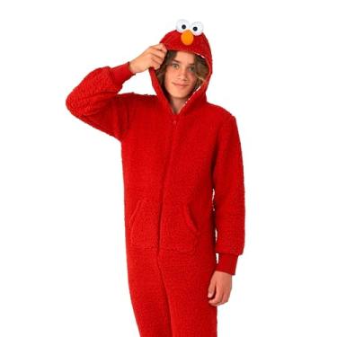 Imagem de Opposuits Macacão infantil – Vila Sésamo – ajuste solto – incluindo bolsos, Macacão Elmo, 8 Anos