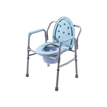 Imagem de Cadeira dobrável de cabeceira/chuveiro, cômodos, cadeira dobrável feita de aço inoxidável, portátil, altura ajustável, antiderrapante, para deficientes, cadeira alternativa de banheiro para idosos