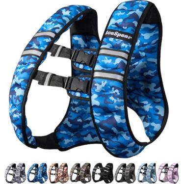 Imagem de AceSpear Colete pesado para homens e mulheres 4,5 kg/6,4 kg/8,2 kg/10,9 kg colete de peso corporal para corrida, caminhada, treino de força (camuflagem oceânica, 5,4 kg)