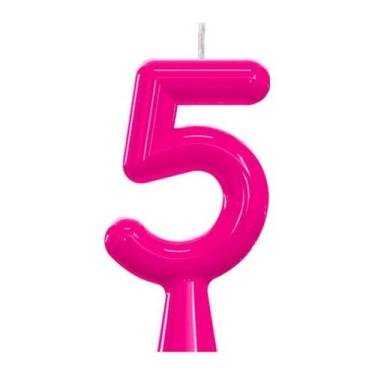 Imagem de Vela De Aniversário Número Neon Rosa - PartiuFesta