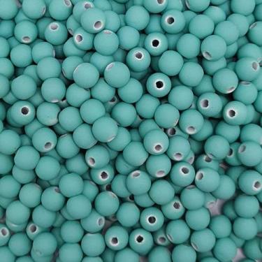 Imagem de Miçanga Passante Bola Emborrachada Plástico Verde 8mm 50pçs 20g - Maca