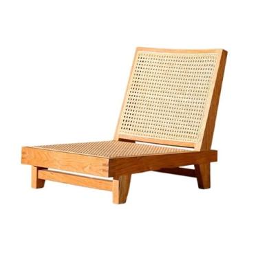 Imagem de Cadeira de chão portátil, nova cadeira de tatame de estilo chinês, cadeira de janela de baía sem pernas de madeira maciça, cadeira de piso de meditação com encosto, cadeira de sofá preguiçosa cadeira