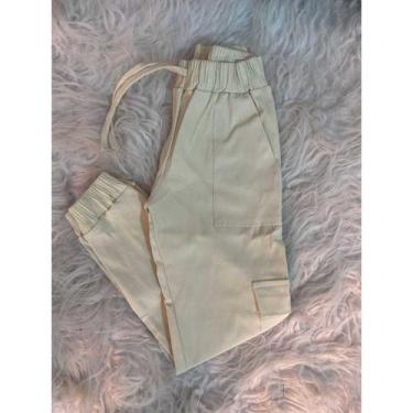 Imagem de Calça Infantil  Cargo Joguer Feminina Calça Bolsos Laterais Blogueirin