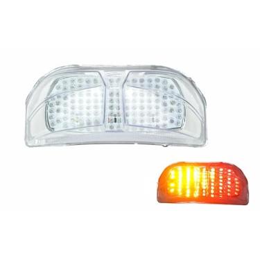 Imagem de Adequado para Yamaha 2006-2015 FZ1 / FZ1-N FAZER / FZ1-S FAZER/ FZS1000 FZ1; luz traseira de freio de LED + indicadores de seta integrados; (transparente)