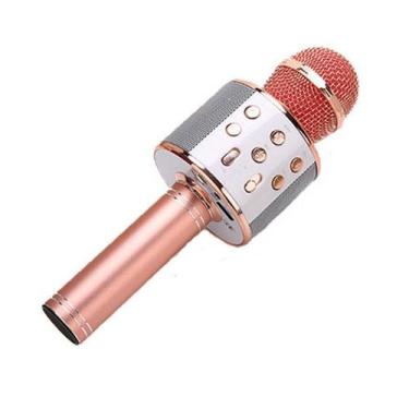 Imagem de Leitor de alto-falante sem fio KTV Karaoke Mic WS-858 Rose Gold - Omka