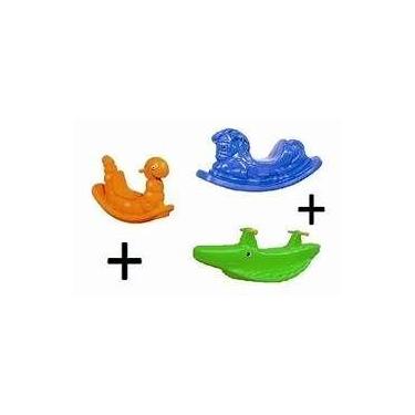 Imagem de Kit Meu Parquinho com 03 Gangorras:Jacaré+Nhoca+Cavalinho Cores Unisse