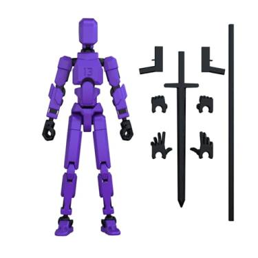 Imagem de MerryXD T13 3D Action Figure,Assembly Completed Dummy Nova Titan Lucky 13 Action Figure 3D Printed Multi-Jointed Movable Toy Purple