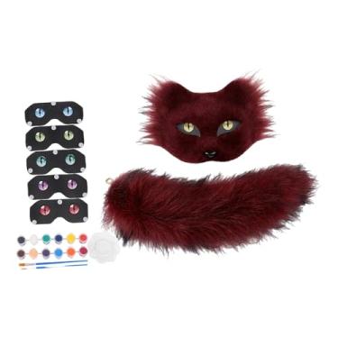 Imagem de Wzmzjy Máscara E Cauda Realistas Acessórios Cosplay para Baile de Máscaras de Festival, Vermelho