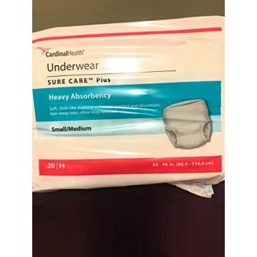 Imagem de Cardinal Sure Care Plus Roupa íntima adulta absorvente pesada branca tamanho M, 20 unidades