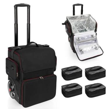 Imagem de Estojo de maquiagem OCHEAL Large com 4 malas de viagem transparentes
