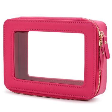 Imagem de Organizador de bolsas de maquiagem Aveniee Clear Waterproof Hotpink